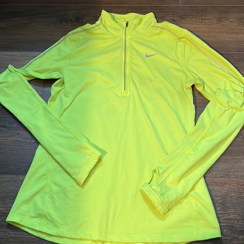 Nike Fluorescent Yellow Half Zip Size Small